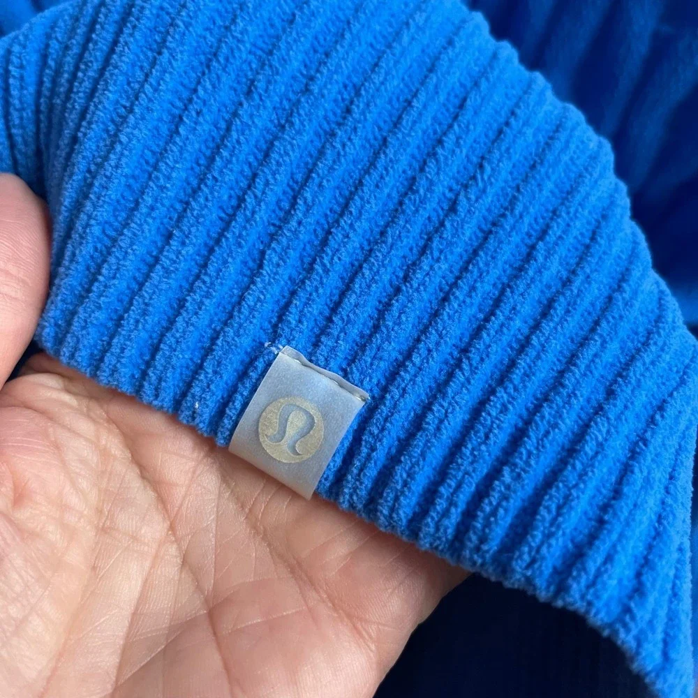 Lululemon Oversized Ribbed Turtleneck Sweater Womens XS‎ Blue Cozy Athleisure